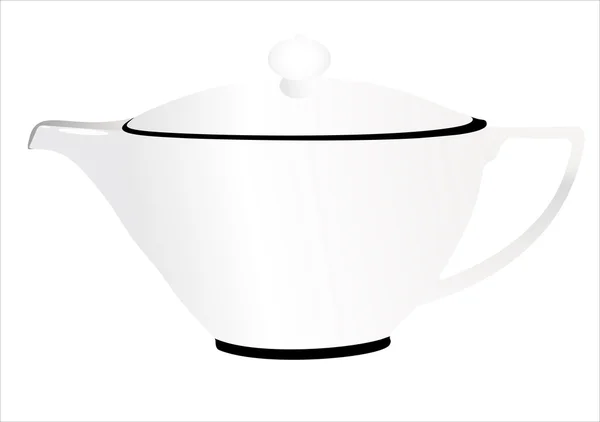 白色背景的空玻璃杯茶壶 — 图库矢量图片