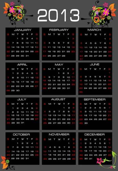 Vector calendar 2013 — Stock Vector