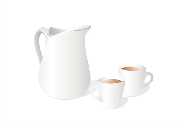 Melk en kopje koffie — Stockvector