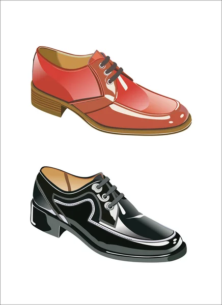 Barevné muži boty v krásné a moderní složení plánu izoluje v bílém pozadí — Stockový vektor