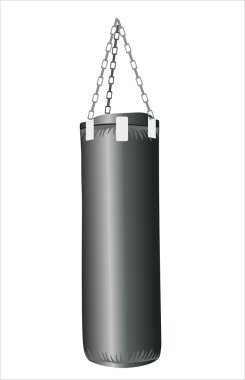 Punching bag under the light background isolated clipart