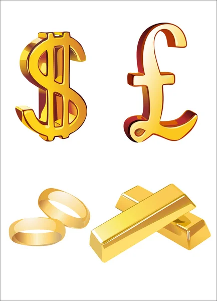 Reihe von Symbolen zum Finanzthema — Stockvektor