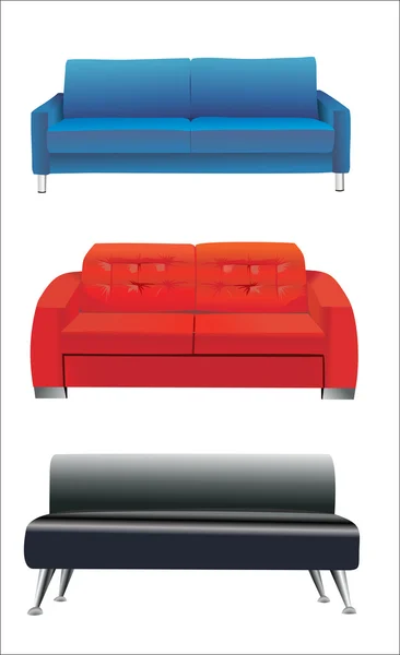 Canapé meubles isolés sur fond blanc — Image vectorielle