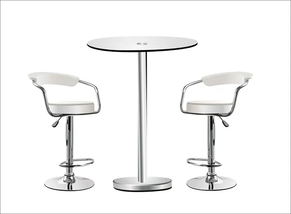 Table haute en verre w chaises sur fond blanc . Graphismes Vectoriels