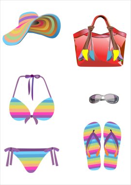 Summer vacation, design elements clipart