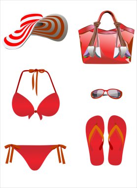 Summer vacation, design elements clipart