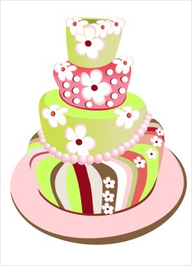 Vector picture with birthday cake clipart