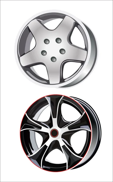 Car wheel vector illustration isolated on white background — Stock Vector