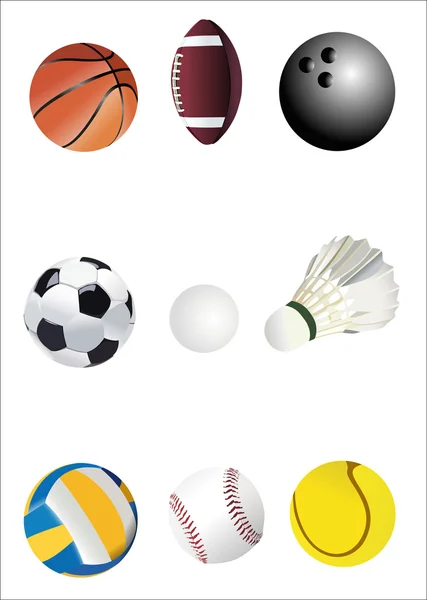 Vektor-Abbildung von Sportbällen — Stockvektor