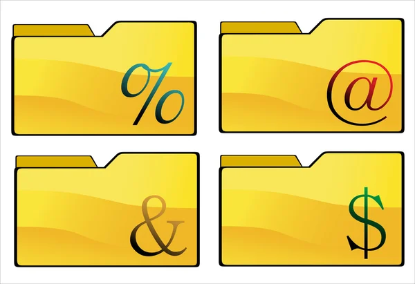 Set di icone delle cartelle vettoriali — Vettoriale Stock