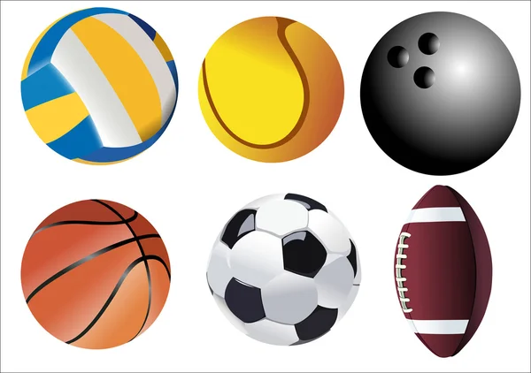 Ilustración vectorial de pelotas deportivas — Vector de stock