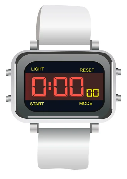 Elektroniczny zegarek na białym tle — Wektor stockowy