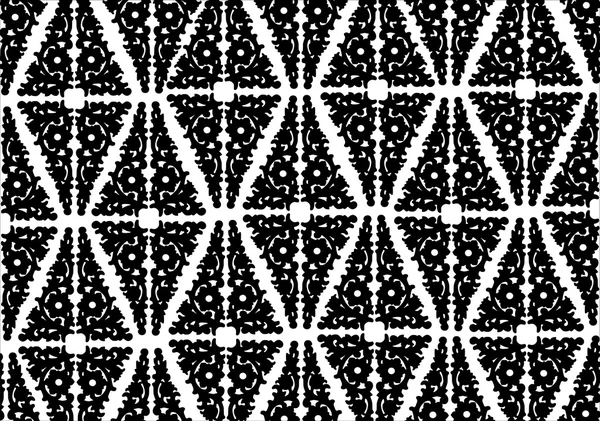 Motif floral sans couture noir et blanc - illustration vectorielle — Image vectorielle