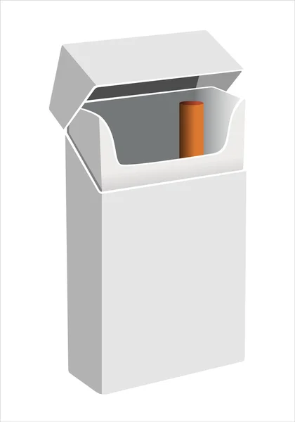Modelo de embalagem de cigarros vazios fechado e aberto . —  Vetores de Stock