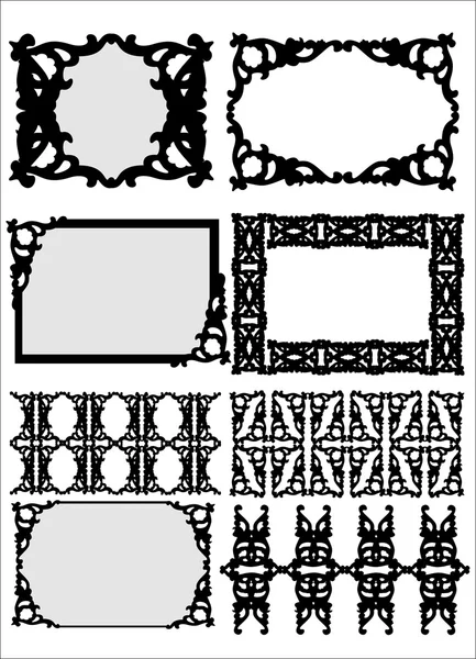 Conjunto de bordes vectoriales para el diseño — Archivo Imágenes Vectoriales