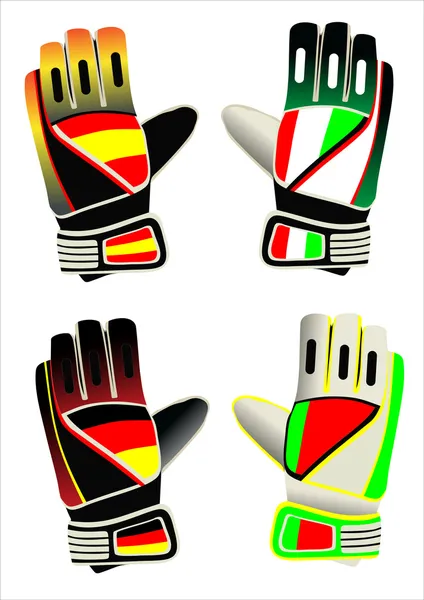 Gloves of the goalkeeper — Stock Vector