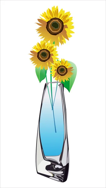 Bir avuç bir Vazoda Çiçekler. vektör. — Stok Vektör