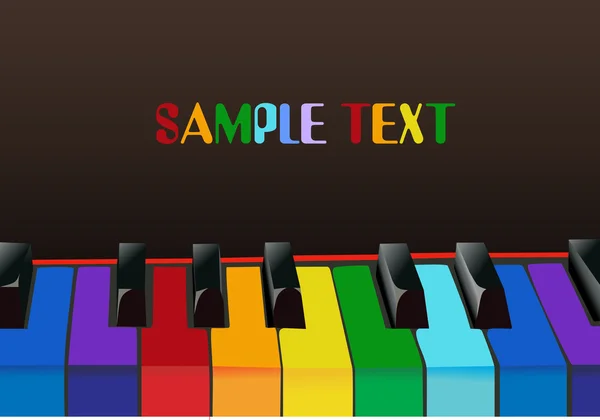 Teclas de piano multicolores — Vector de stock