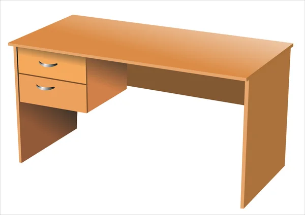 Dřevěný stůl na bílém pozadí. — Stockový vektor