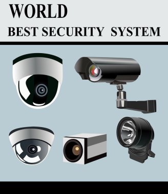 Video Camera Security System isolated clipart