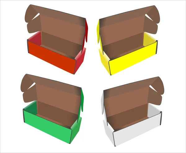 Caixa de papelão isolada em branco —  Vetores de Stock