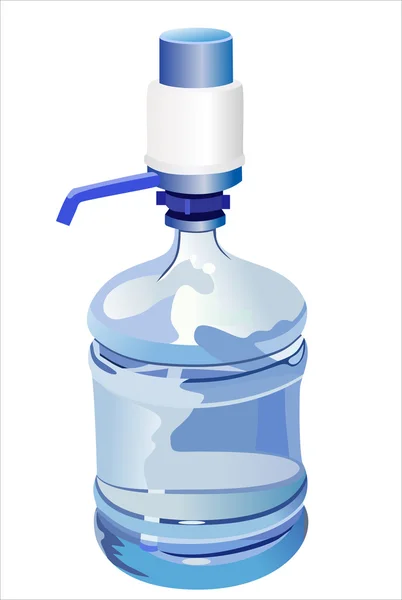 Ilustração de uma garrafa de água sobre um fundo branco — Vetor de Stock