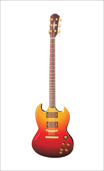 Guitarra eléctrica hermosa sunburst — Vector de stock