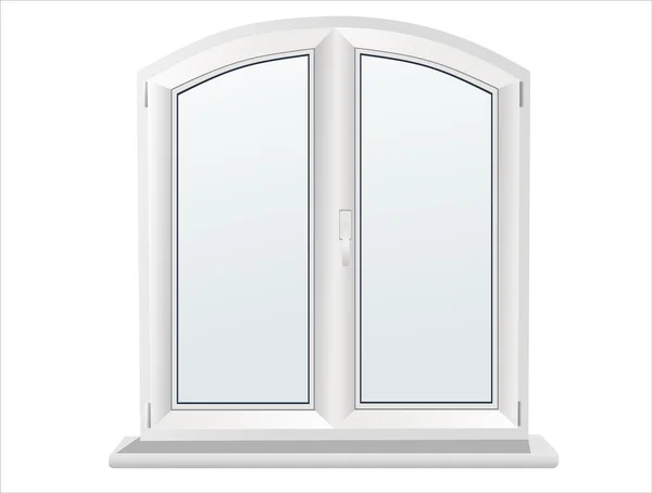 Beyaz plastik çift kapı pencere — Stok Vektör