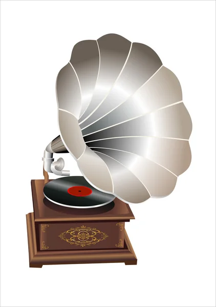 Vecchio grammofono retrò — Vettoriale Stock