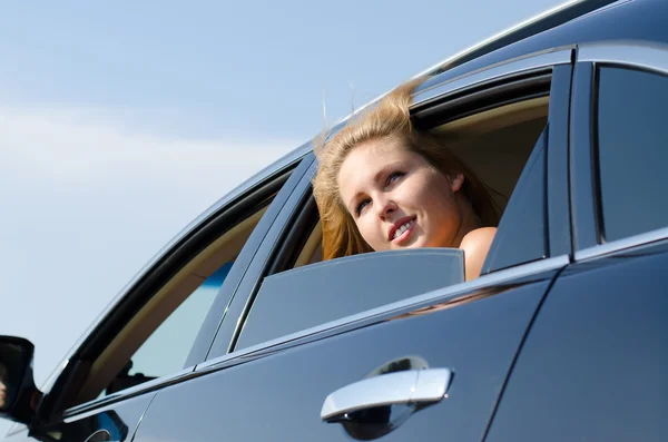 Low angle view of a car passenger — Stock Photo, Image