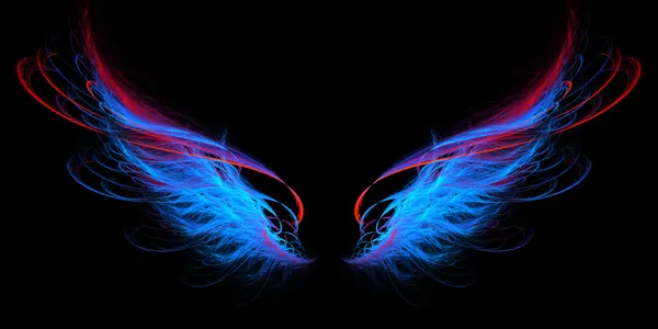 Petites ailes bleues avec ligne rouge — Photo