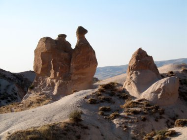 Peri bacaları, Göreme, Kapadokya, Türkiye'nin yakın kaya oluşumları