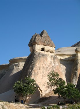 Peri bacaları, Göreme, Kapadokya, Türkiye'nin yakın kaya oluşumları