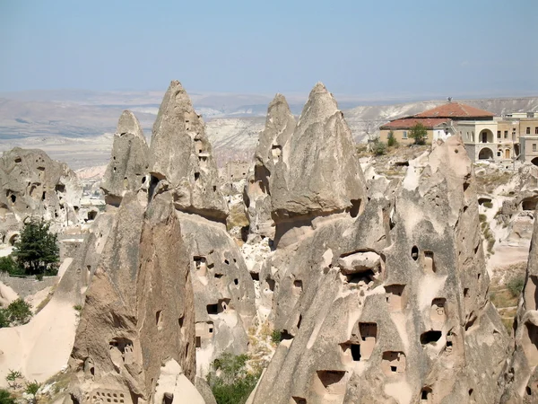 Uchisar grot stad in Cappadocië, Turkije — Stockfoto