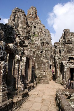 Antik bayon tapınakta angkor Kamboçya