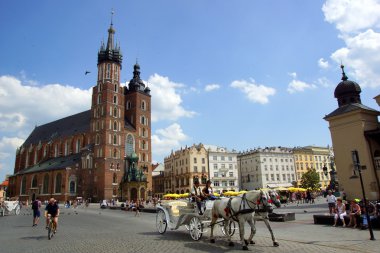 St Mary's Church,Kosciol Mariacki, at the main Market Square in Cracow, Poland clipart