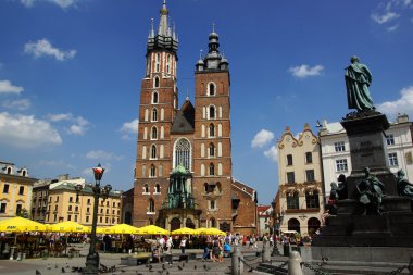 St mary's kilise, kosciol mariacki, ana Pazar Meydanı'Krakov, Polonya