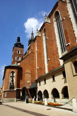 St mary's kilise, kosciol mariacki, ana Pazar Meydanı'Krakov, Polonya