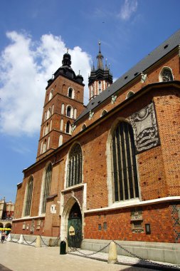 St mary's kilise, kosciol mariacki, ana Pazar Meydanı'Krakov, Polonya