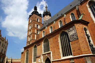 St mary's kilise, kosciol mariacki, ana Pazar Meydanı'Krakov, Polonya