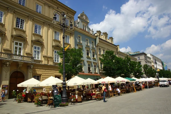 Praça do Mercado Principal em Cracóvia, Cidade Velha, Polónia — Fotografia de Stock