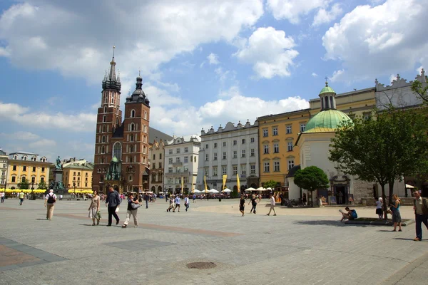 Piazza del Mercato a Cracovia, Città Vecchia, Polonia — Foto Stock