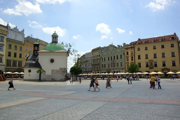 Piazza del Mercato a Cracovia, Città Vecchia, Polonia — Foto Stock