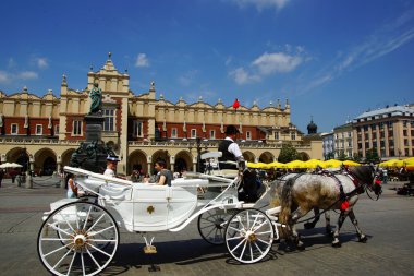 eski bir bez hall, sukiennice ana kare krakow, Polonya