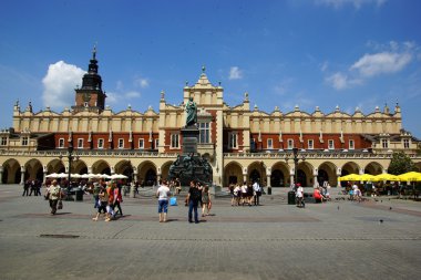 eski bir bez hall, sukiennice ana kare krakow, Polonya