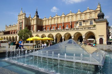 eski bir bez hall, sukiennice ana kare krakow, Polonya