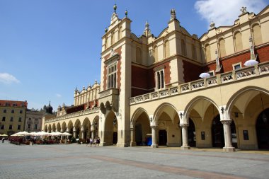 eski bir bez hall, sukiennice ana kare krakow, Polonya