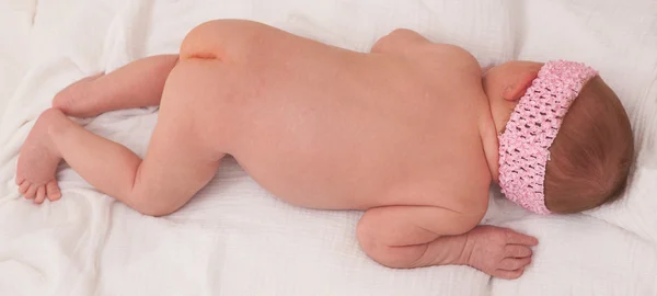 Meztelen alvó baba — Stock Fotó