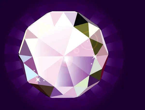 Un diamante de talla brillante — Vector de stock