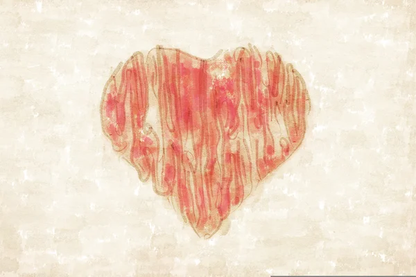 Grunge-Herz auf Papier — Stockfoto